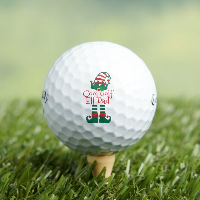 Custom Golfer Dad Elf Personalised Christmas Name Golf Balls (Insitu Tee)