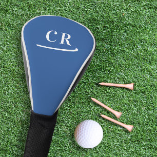 Custom Golfer Monogram Initials Modern Royal Blue Golf Head Cover