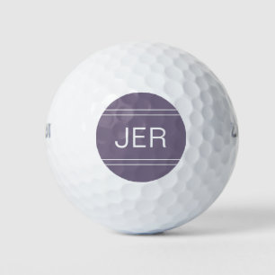 Custom Golfer Monogrammed Initials Cool Purple  Golf Balls