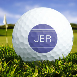 Custom Golfer Monogrammed Initials Periwinkle Blue Golf Balls