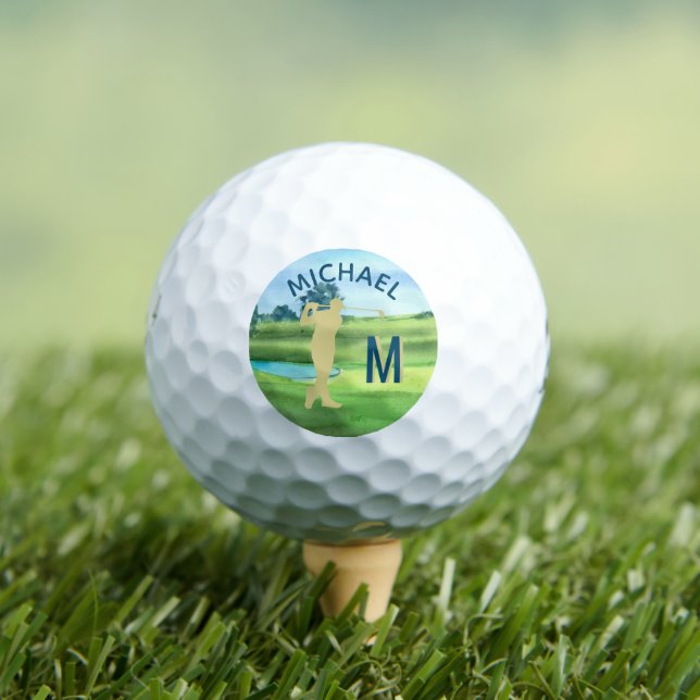 Custom Golfer Name 3-D Monogram    Golf Balls (Insitu Tee)