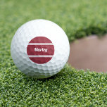 Custom Golfer Sport Classic Name Modern Red Golf Balls<br><div class="desc">Custom golf balls will prove that you got that hole in one! Classic design features a custom name or text up to ten characters in modern script and a double frame border. Script and border are in white on a trendy crimson red background. Colour of background and font are easily...</div>