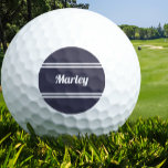 Custom Golfer Sports Classic Monogram Name Blue Golf Balls<br><div class="desc">Custom golf balls will prove that you got that hole in one! Classic design features a custom name or text up to ten characters in modern script and a double frame border. Script and border are in white on a dark blue background. Colour of background and font are easily changed...</div>