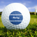 Custom Golfer Sports Classic Name Monogram Blue Golf Balls<br><div class="desc">Custom golf balls will prove that you got that hole in one! Classic design features a custom name or text up to ten characters in modern script and a double frame border. Script and border are in white on a popular blue background. Colour of background and font are easily changed...</div>