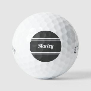 Custom Golfer Sports Classic Name Monogram Grey Golf Balls