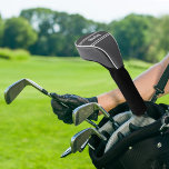 Custom Golfer Sports Modern Monogram Trendy Grey Golf Head Cover<br><div class="desc">Classic trendy design features a custom template for name or text of choice for up to eleven letters in modern script and a double frame border. Script and border are in white on masculine dark grey background. Colour of background and font are easily changed with the Zazzle design tool section....</div>