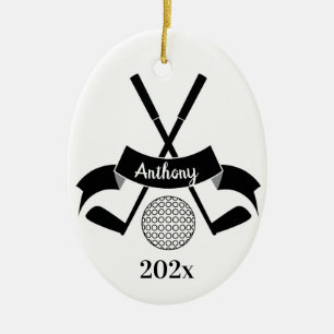 Custom Golfers Tree Ceramic Ornament