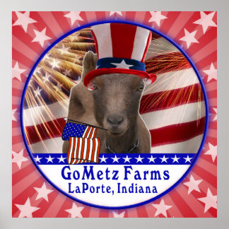 CUSTOM GOMETZ FARMS PATRIOTIC GOAT POSTER