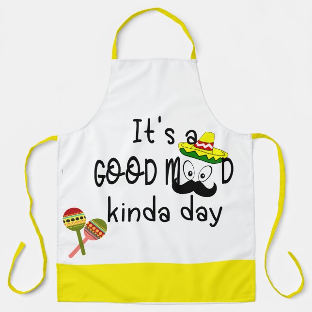 Custom Good Day Quotes, Personalised Fiesta Mens Apron (Front)