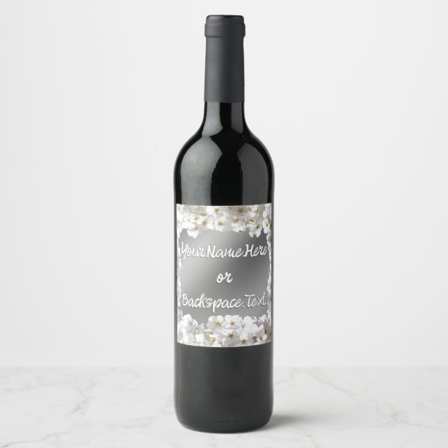Custom Good Luck Bottle Label Cherry Blossom Label (Front)
