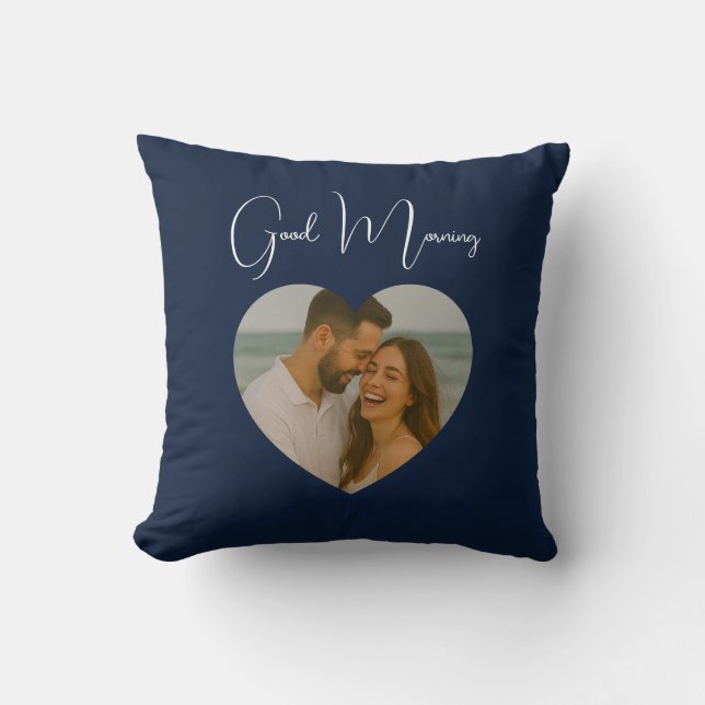 Custom Good Morning & Good Night Photo Pillow (Front)