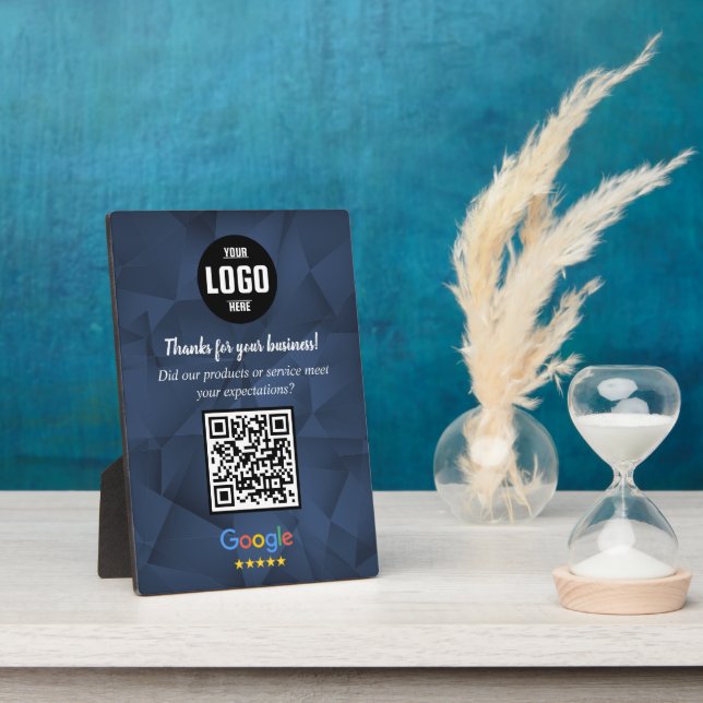 Custom Google Review QR Code Business Plaque (Side)