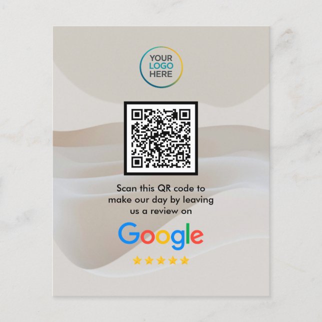 Custom Google Reviews QR Code  Flyer (Front)