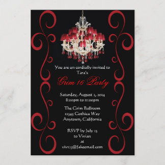 Custom Gothic Grim Sixteen Party Invitations