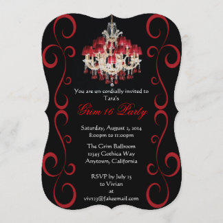 Custom Gothic Grim Sixteen Party Invitations II