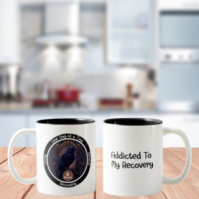 Custom Gothic  Sobriety Milestone Gift Two-Tone Coffee Mug (Creator Uploaded)
