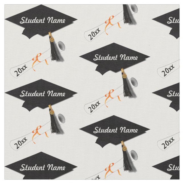 Custom Grad Cap and Diploma Fabric (Close Up)