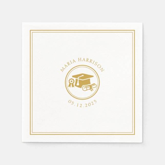 Custom Grad Party Paper Napkin (Front)