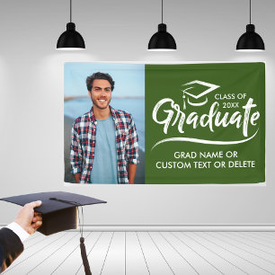 Custom Grad Photo School Colours Modern Graduation Banner