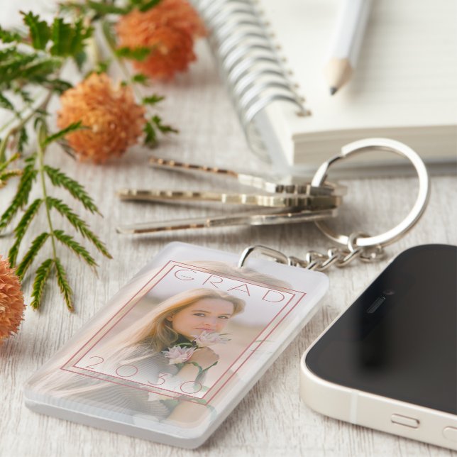 Custom Graduate Photo Keepsake Key Ring (Front Right)