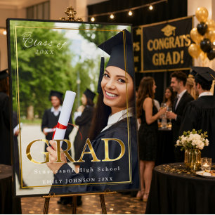 Custom Graduate Photo Name Graduation Party Poster