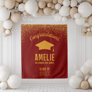 Custom Graduation 2026 Personalized Grad Party Tapestry