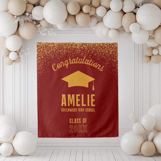 Custom Graduation 2026 Personalized Grad Party Tapestry (Creator Uploaded)