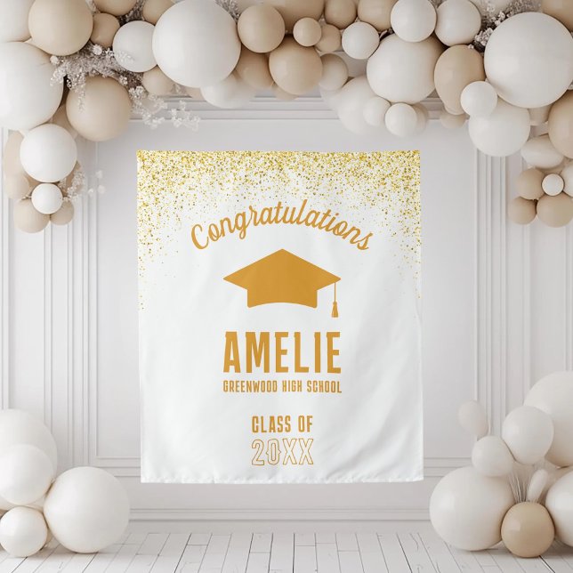 Custom Graduation 2026 Personalized Grad Party Tapestry (Creator Uploaded)