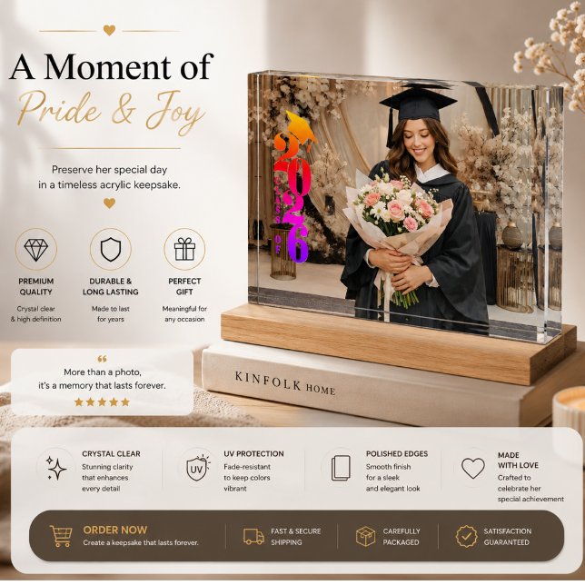 Custom Graduation Acrylic Photo Block 2026 – Perso (Creator Uploaded)