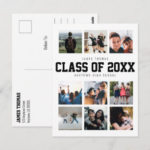 Custom Graduation Announcement Photo Collage Postcard