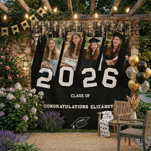 Custom Graduation Backdrop Photo Collage Tapestry