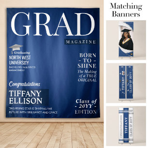 Custom Graduation Banner, Grad Magazine Cover Tapestry