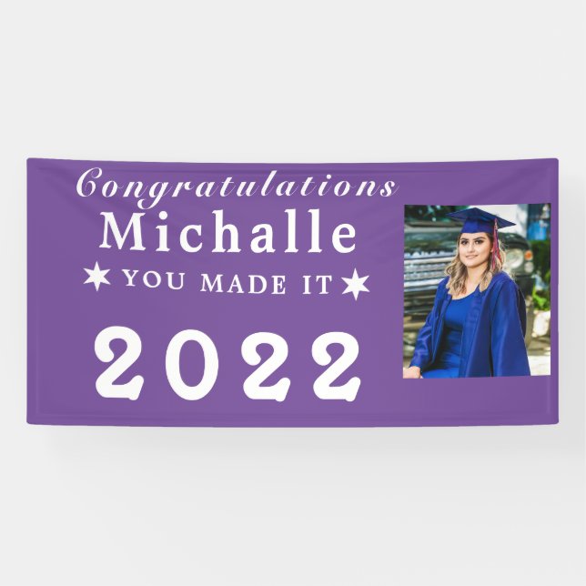 Custom Graduation Banner - Personalised Year Gift (Horizontal)