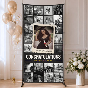 Custom Graduation Banner, Retro Photo Collage 4x8' Banner