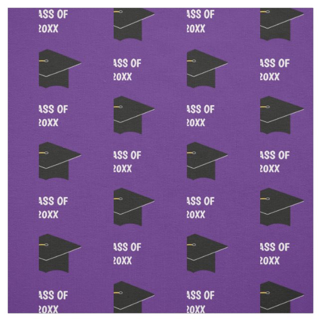 Custom Graduation Cap Class Year Purple Fabric (Swatch)