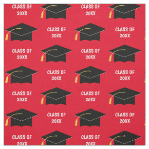 Custom Graduation Cap Class Year Red Fabric