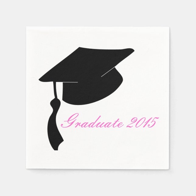 Custom Graduation Cap Party Paper Napkin Set (Front)