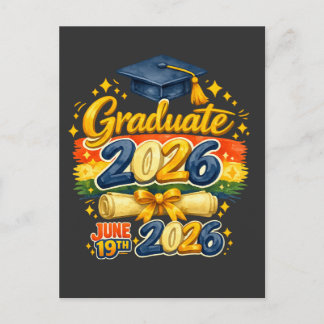 Custom Graduation Class of 2026 Family Crochet Sty Holiday Postcard