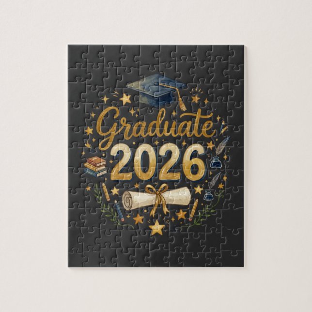 Custom Graduation Class of 2026 Personalised Famil Jigsaw Puzzle (Vertical)
