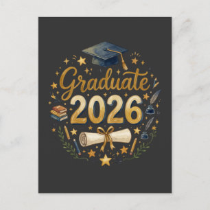 Custom Graduation Class of 2026 Personalised Famil Postcard