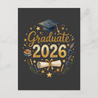 Custom Graduation Class of 2026 Personalised Famil Postcard