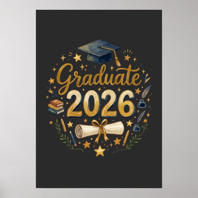 Custom Graduation Class of 2026 Personalised Famil Poster (Front)