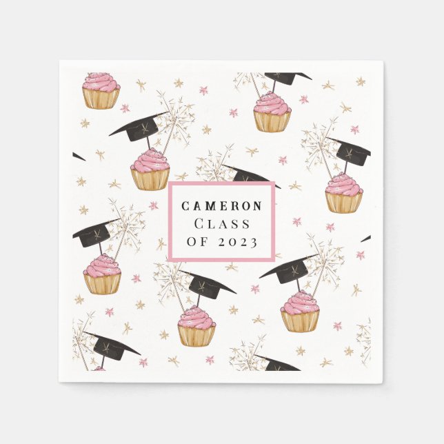 Custom Graduation Class of Cupcake Napkin (Front)