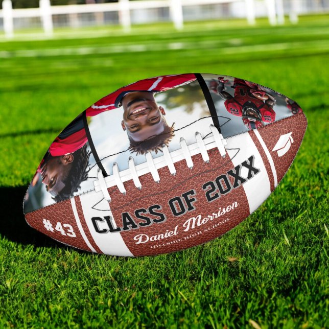 Custom Graduation Class of Senior 3 Photo Football (Creator Uploaded)