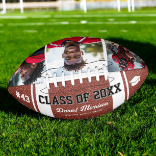 Custom Graduation Class of Senior 3 Photo Football