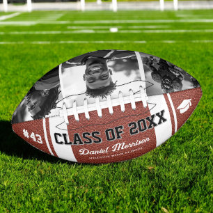 Custom Graduation Class of Senior 3 Photo Football