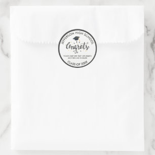 Custom Graduation Congrats Grad Cap Class of 20XX Classic Round Sticker