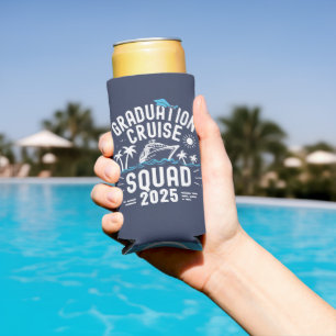 Custom Graduation Cruise Squad Grad Trip Group Seltzer Can Cooler