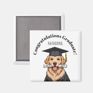 Custom Graduation Cute Golden Retriever Dog Magnet