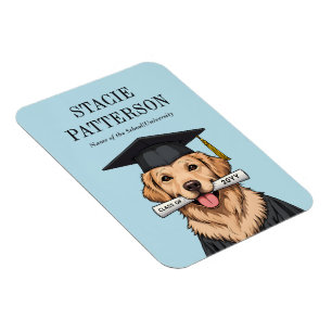 Custom Graduation Cute Golden Retriever Dog Magnet
